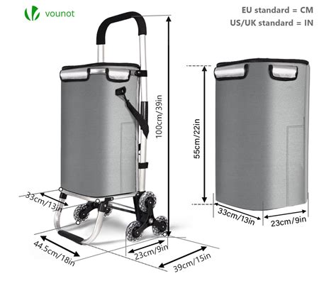 Chariot De Courses Pliable Monte Escalier Aluminium Avec Sac Isotherme