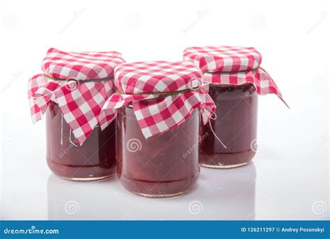 Jam in Jars with Fabric Covers Stock Image - Image of product, craft: 126211297