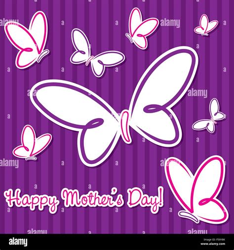 Happy Mothers Day Purple Butterfly