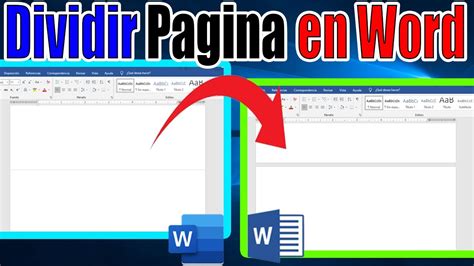 Como Dividir Una Hoja En Word Youtube