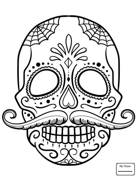 Easy Sugar Skull Drawings Tumblr Sketch Coloring Page