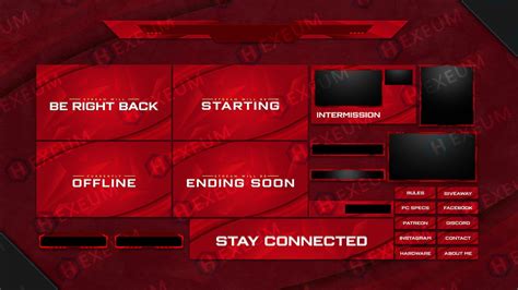 Velvet Free Red Twitch Overlay Fully Animated Hexeum