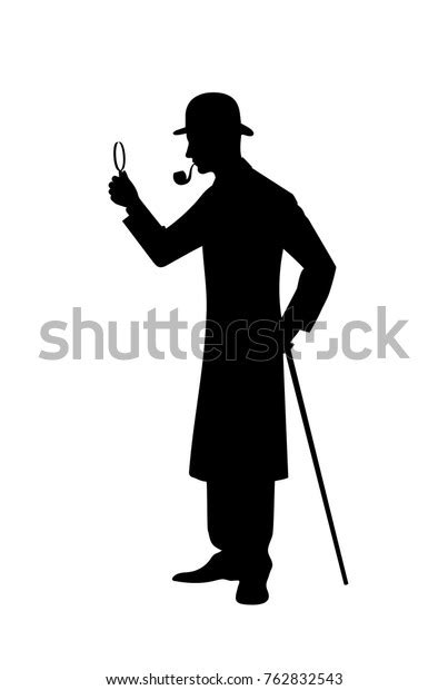 Silhouette Detective Vector Illustration Stock Vector (Royalty Free ...