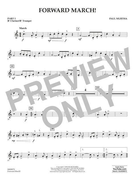 Forward March Pt 1 Bb Clarinet Bb Trumpet By Paul Murtha Sheet