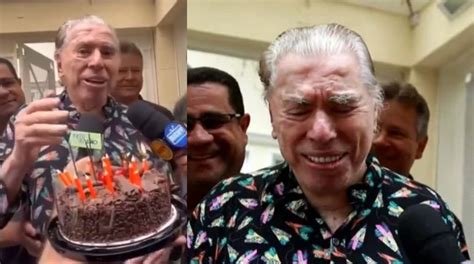 VÍDEO Perto dos 100 Silvio Santos é surpreendido em seu aniversário