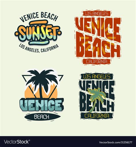 Venice Beach California Summer Time Life Vector Image