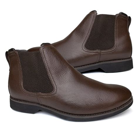 Bota Masculina Confort Vel Em Couro Leg Timo N Caf