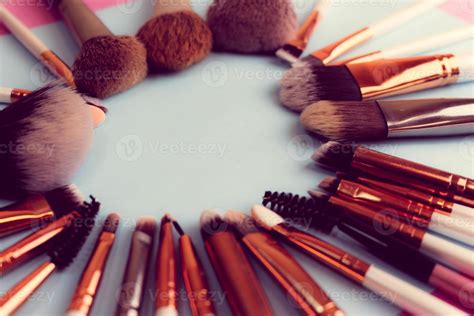 A Frame From A Set Of Beautiful Different Soft Makeup Brushes From