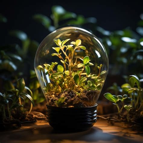 Premium Ai Image A Light Bulb With Plants In It And A Light Bulb That