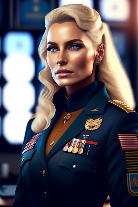 Lexica A Sexy Polish Female Military General With Long Blonde Hair