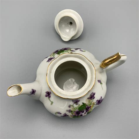 Vintage Norcrest Fine China Sweet Violets Teapot With Lid Teacup And