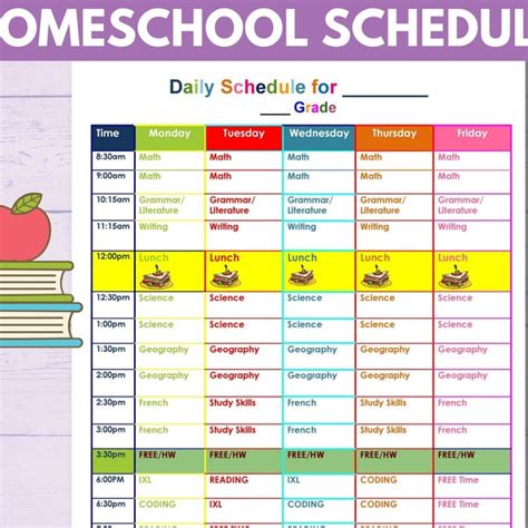 Homeschool Schedule - Etsy