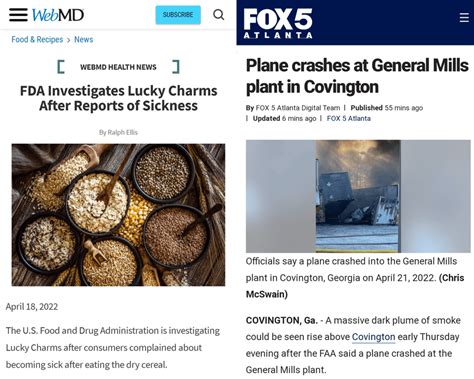 Plant Hits General Mills Factory 3 Days After Fda Announced They’re Investigating Lucky Charms