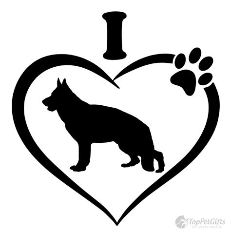 I Love My German Shepherd Decal Top Pet Ts