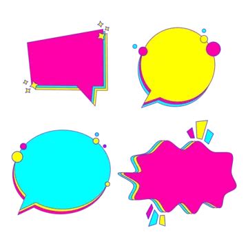 Set Of Colorful Speech Bubbles Scrapbook Dialog School Vector