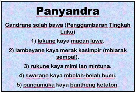 Ejercicio De Gladhen Basa Jawa Tembung Panyandra Riset