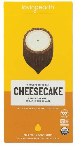 Loving Earth Organic Lemon Caramel Cheesecake Chocolate Bar 2 5 Oz QFC