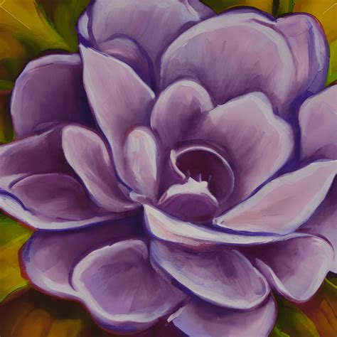 Purple Flower Painting Digital Graphic · Creative Fabrica