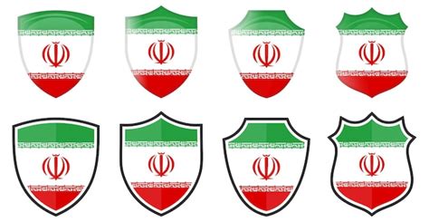 Premium Vector Vertical Iran Flag In Shield Shape Four D And Simple