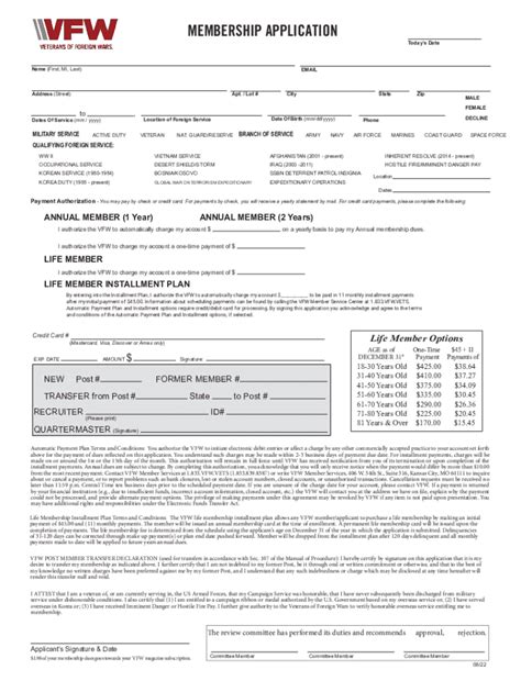 2022 2025 Form Vfw Membership Application Fill Online Printable