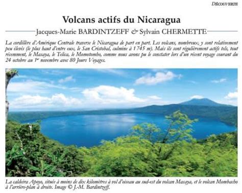 Article LAVE Nicaragua 80 Jours Voyages Voyages Volcans