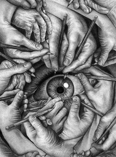 Hands And Eye Drawing Art イラスト ペン画 創意