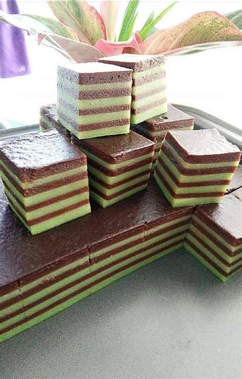 Resipi Kuih Lapis Coklat Pandan Paling Mudah Bahan Hanya Sukat Guna