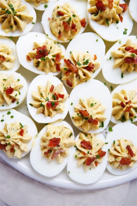 Deviled Eggs With Bacon And Chives Lexis Clean Kitchen