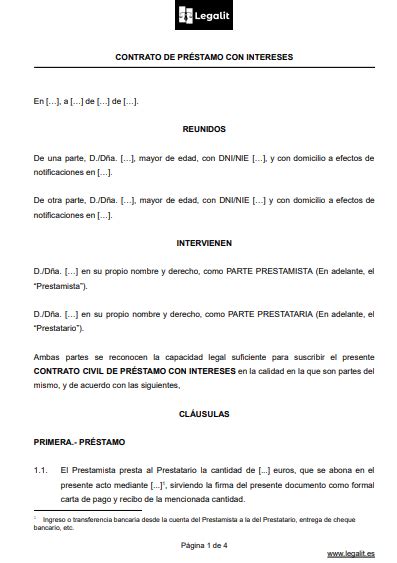 Plantilla Detallada Ejemplo de Contrato de Préstamo en México