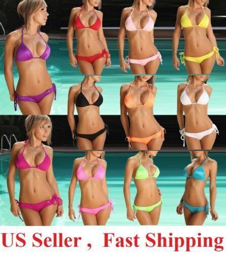 Sexy Women Brazilian Bikini Scrunches Butt Swimwear Pcs Set Lady