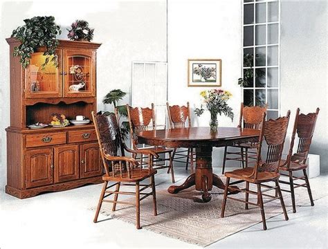 Crown Mark 7 Pc Nostalgia Transitional Oak Wood Finish Dining Room