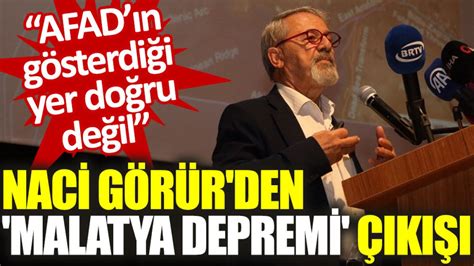 Naci Görür den Malatya depremi çıkışı AFADın gösterdiği yer doğru değil