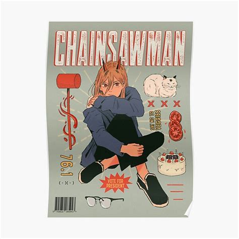 Chainsaw Man Posters The Great Power Of Chainsaw Man Vintage Cover Poster Rb0908 ®chainsaw