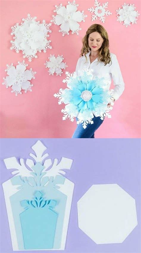 Large Paper Snowflakes Template Diy Giant Paper Flowers Etsy Artofit