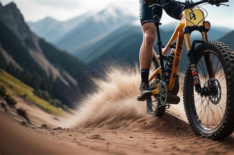 Premium Ai Image A Mountain Biker In A Yellow And Black Bike With The