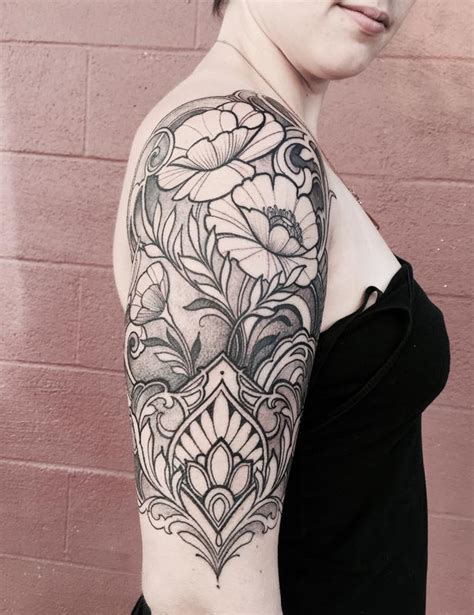 Ornamental Arm Tattoo With Poppies By Laura Jade Tattoonow