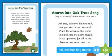 Oak Tree Poems for Children - Acorns into Oak Trees Song