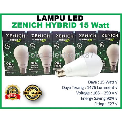 Jual Lampu Led Zenich 15W HYBRID Bohlam 15 Watt Bulb Bulat Shopee