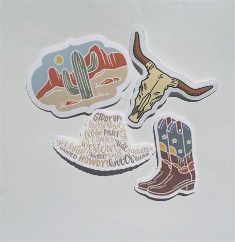 Western Sticker Pack Choose Your Stickers Waterproof Etsy