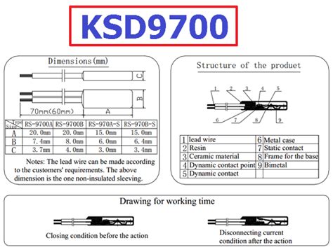 Ksd Datasheet Bimetal Temperature Control Switch Thermostat