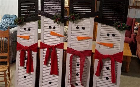 Repurposed Shutters Into A Snowman Shutters Repurposed Shutters Repurposed Decor Shutter Decor