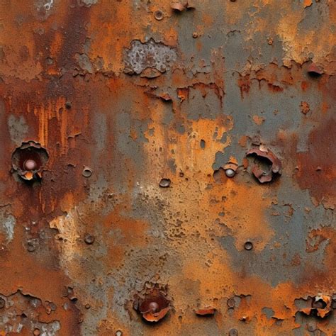 Premium Photo Rusty Metal Surface With Rivets And Holes In It