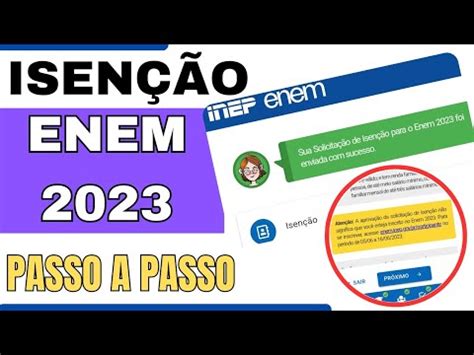 Como Pedir Isen O Da Taxa Do Enem Passo A Passo Como Solicitar A