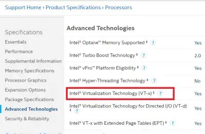 How to find if your computer supports Intel VT-X or AMD-V