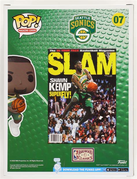 Shawn Kemp Signed Supersonics 07 NBA SLAM Funko Pop Cover Vinyl