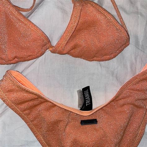 Triangl Apricot Sparkle Bikini Vinca Top Xs Maia Depop