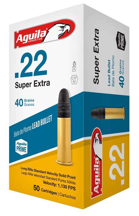 Aguila 1b220332 Super Extra Standard Velocity 22 Lr 40 Gr Lead Solid Point 50 Bx40 Cs 6 Tactical