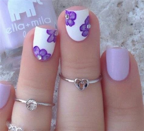 Lilac Floral Nail Art Pictures, Photos, and Images for Facebook, Tumblr, Pinterest, and Twitter