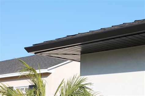 Soffits Fascia And Angle Face Gutters In Dark Bronze Aluminum Long