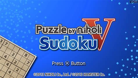 Puzzle By Nikoli V Sudoku For Sony Ps Vita The Video Games Museum